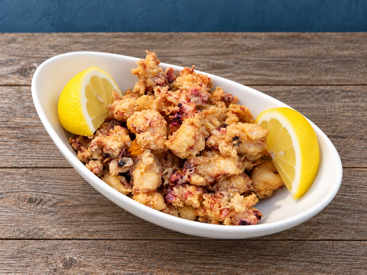 Puntillas de calamar fritas